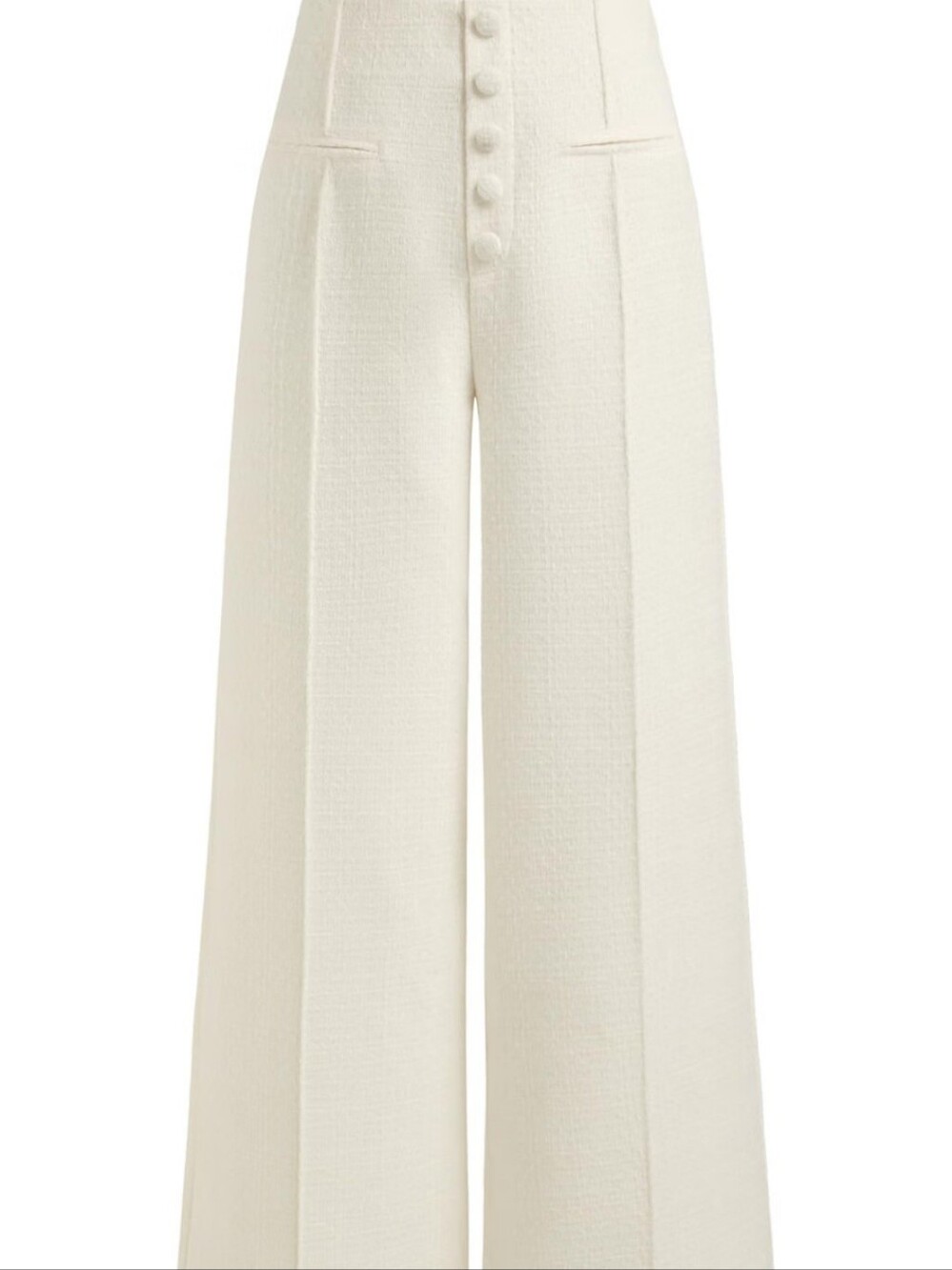NWT CIDER Beige Tweed High Waist Wide Leg Pants L